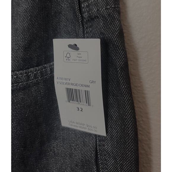 NWT Volcom Solver Denim Jeans Modern Straight Men’s Size 32x32 Gray - Picture 10 of 10